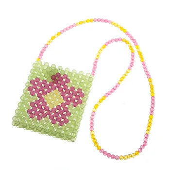 Индивидуальная сумка с кристаллами, модные женские сумки с цветочными бусинами ручной работы, сумки через плечо для женщин, мини-смена помады, женская сумочка
