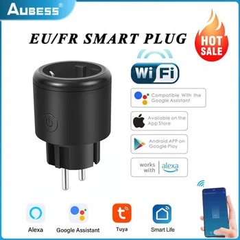 16A EU Plug Tuya WIFI Умная Розетка Smart Wireless Timer Monitor Power Remote Plug Приложение Smart Life Работает С Alexa Google Home