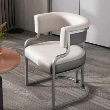 Металлический обеденный стул для салона, Кухонный балкон, гостиная для отдыха в отеле, мягкие стулья для отдыха на полу, шезлонги, мебель для дома