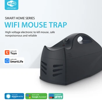 Датчик мышеловки 2,4 ГГц Беспроводная высокочувствительная система управления приложением Wifi Tuya Mouse Killer Black для мобильного телефона Ловушка для крыс-вредителей