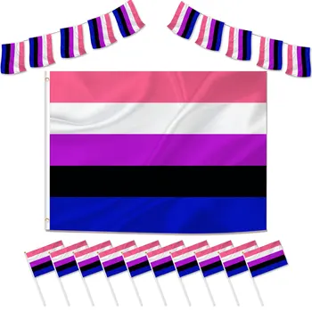 Флаг Gender fluid Pride, Радужный баннер, декор дома, сада, двора для мероприятий в честь Дня Gender Fluid Pride, месячного парада