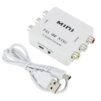1 ШТ Мини-Конвертер для системы Двунаправленного телевидения PAL NTSC, Переключатель Белого ABS PAL В NTSC, Композитное соединение NTSC-PAL с двусторонним ТВ