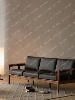 Кожаный диван Первый слой из Воловьей кожи Гостиная Итальянский Светлый Роскошный Кожаный диван