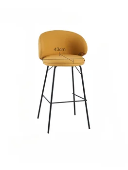 Современный барный стул со спинкой небольшой бытовой роскошный высокий стул Nordic soft bag bar chair высокий стул