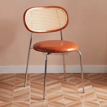 Скандинавские обеденные стулья, современный ротанг, Уникальное Роскошное Плетеное кресло для спальни в индустриальном стиле, Современная мебель для салона