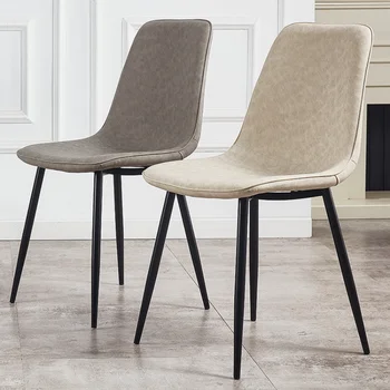 Обеденный стул Back Home Light, роскошный табурет для столовой, креативное металлическое скандинавское кожаное кресло, стулья для кухни