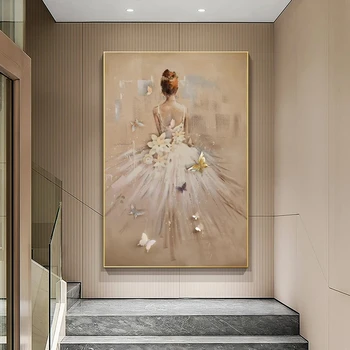Абстрактная современная картина на холсте с балериной, плакаты с танцовщицей, принты настенных рисунков для украшения стен гостиной Cuadros