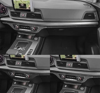 Наклейка для отделки ПЕРЕДНЕЙ панели центральной консоли автомобиля из углеродного волокна LHD для AUDI Q5 2018-2023 финансового года