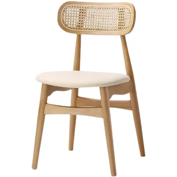 Дизайнерские стулья для гостиной и столовой Скандинавские деревянные стулья для столовой спальни Мебель для гостиной с индивидуальными подлокотниками из ротанга