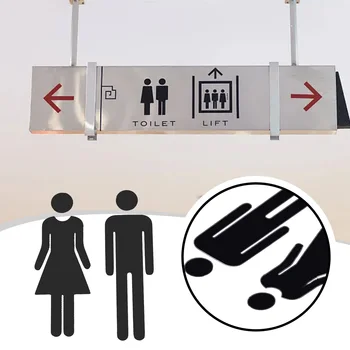 1 пара самоклеящихся акриловых мужских и женских дверных знаков для туалета, наклейка для вывесок для умывальников, таблички с напоминанием о зданиях