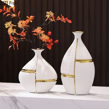 Керамические украшения для ваз, ваза для сушеных цветов, цветочная композиция, украшение гостиной, поделки, аксессуары для дома, настольные вазы