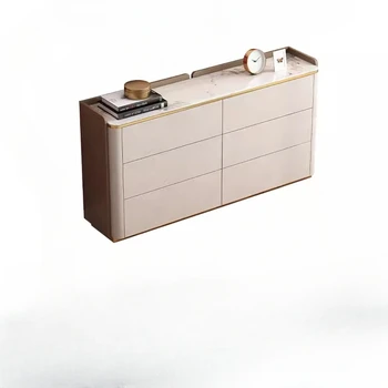 Акриловый Французский выдвижной ящик для спальни класса Люкс Современный минималистичный Серый комод в кремовом стиле Шкаф для хранения