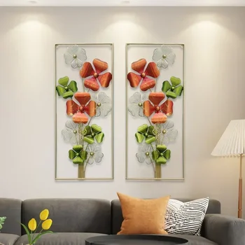 3D Железное искусство Креативное украшение стен в виде Цветочных листьев Фон гостиной Настенное украшение Трансграничная Amazon