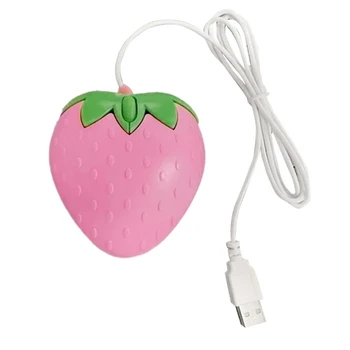 Новая мышь с USB-шнуром, розовая клубничная Маленькая оптическая мышь для компьютерных игр, подарок для девочек, Mause для офисного ноутбука, рабочего стола