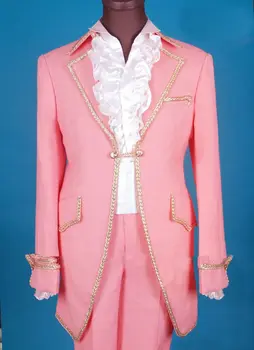 Новейший Дизайн Пальто И брюк С Ярко-Розовой Отделкой, Свадебный Костюм для Мужчин, Стиль Костюма Жениха, Приталенный Смокинг из 2 Частей, Изготовленный На Заказ Блейзер для Выпускного Вечера Masculino