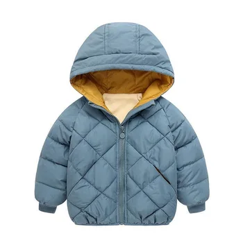 От 2 до 8 лет, зимняя одежда для маленьких мальчиков и девочек, Теплая толстая куртка для младенцев, пальто с капюшоном с длинным рукавом, Детский пуховик