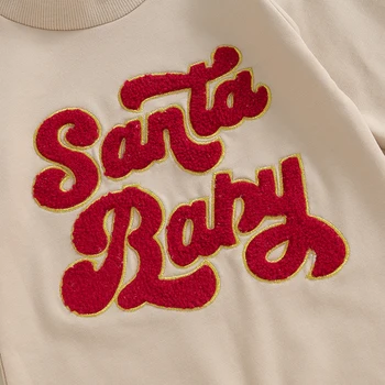 Рождественский наряд для новорожденной девочки, Детский комбинезон Санта, зимняя одежда большого размера с длинным рукавом
