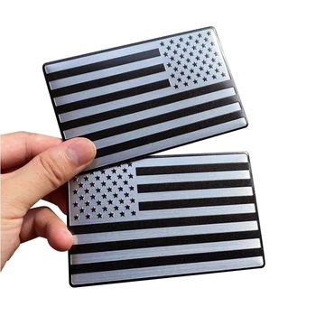 3D Металл Алюминий США Американский Флаг Эмблема автомобиля Значок Наклейка на мотоцикл Наклейка на обтекатель Крыло Автоаксессуары
