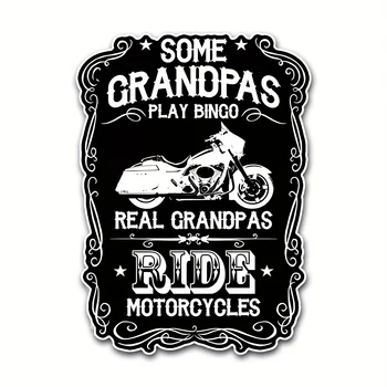 Наклейка на автомобиль r1pc, настоящий дедушка на мотоцикле, 7-дюймовая наклейка на грузовик, мотоцикл, лодку и ноутбук - Приклейте на все плоскости, включая