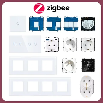 Нужен нейтральный переключатель ZigBee, умные выключатели света и детали розеток, белая стеклянная панель, настенные розетки, сделай сам, умный дом, Стандарт ЕС
