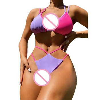 Женские купальники-бикини с завязками на шее, бикини Cheeky, Бразилия-Swimsuit G99D
