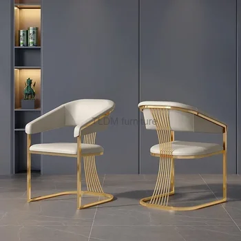 Роскошный дизайн, Мягкие стулья для гостиной в стиле Лофт, спинка для столовой, Золотой скандинавский стул, современный бар, мебель для отдыха и дома