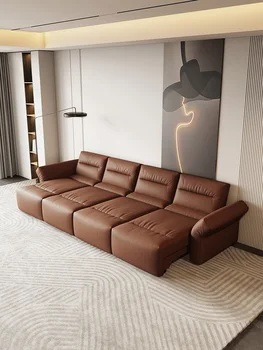 Итальянский минималистичный современный простой кожаный диван-кровать для гостиной с электроприводом translation sofa bed