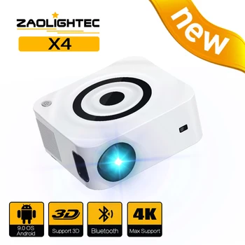 ZAOLIGHTEC X4 Портативный Проектор LED Проекторы С Разрешением 1080P Поддерживают Видео 4K Full HD для Домашнего Кинотеатра на открытом воздухе Movie LCD