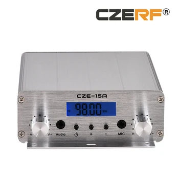 3 Вт/15 Вт CZE-15A FM-Стереотрансляционная радиостанция FM-передатчик Аудио конвертер 6 км