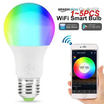 1 ~ 5ШТ Умная Wifi Лампа E27 Dimmable Красочная Светодиодная Лампа RGB Color Light APP WIFI Пульт Дистанционного Управления Через IOS Android для Умных Домов