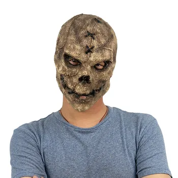 Декоративная маска для вечеринки на Хэллоуин из натурального латекса, Ужасный головной убор в форме черепа для костюма