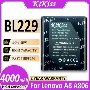 4000 мАч KiKiss для Lenovo A806 Аккумулятор BL229 Литий-ионный Аккумулятор для смартфона Lenovo A806 Batterij + Номер трека