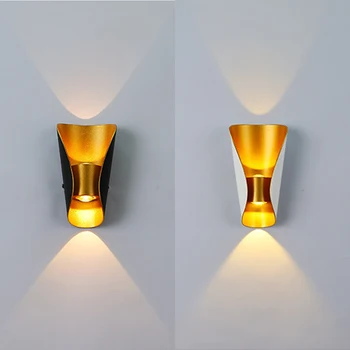 Светодиодный настенный светильник для спальни, гостиной, внутреннего светодиодного настенного светильника, настенного бра для коридора, входа, прохода, wandlamp Черный Золотой