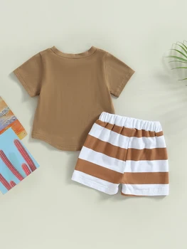 Летняя одежда из 2 предметов для маленьких девочек, одежда для малышей, платье с коротким рукавом и цветочным принтом и комплект шаровар в горошек