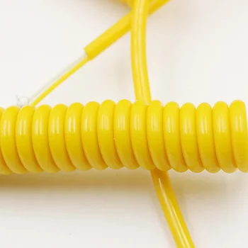 2-жильный кабель Термопары Желтый Пружинный Провод Рогатка Линия 2-Контактный разъем питания 0,15 мм2 Кабель Для Разматывания Спирального Провода прицепа длиной 1 м