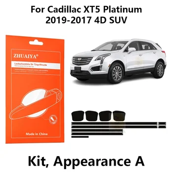 Защита края двери ZHUAIYA, Защитная пленка для дверной ручки, Защитная пленка TPU PPF для Cadillac XT5 Platinum 2019-2017 4D SUV