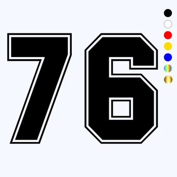 CK3228 # многоцветный Номер 76, забавная автомобильная наклейка, виниловая наклейка, водонепроницаемые автомобильные наклейки, белый / черный для бампера