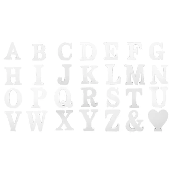 Деревянный алфавит из 28 деталей 3D A-Z, Белый Алфавит Для декора столешницы, для свадеб, Дней рождения и вечеринок (3,9 дюйма)
