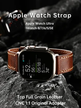 Винтажный Кожаный Ремешок Apple Watch Maikes 45 мм 44 мм 41 мм 40 мм Для Apple Watch Ultra 49 мм Серии 8 7 6 5 SE Ремешок-браслет