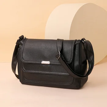 Перекладина из искусственной мягкой кожи, новая простая, легкая и вместительная сумка через плечо для отдыха Леди среднего возраста