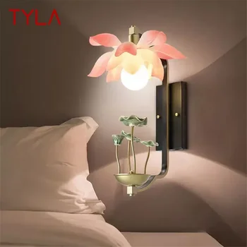 Настенный светильник в китайском стиле TYLA, Настенный светильник Lotus, Оригинальность, Гостиная, Спальня, Чайная, Коридор, Декоративный светильник