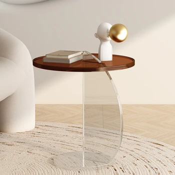 Приставной столик Акриловый Простой современный креативный журнальный столик для гостиной Nordic Light Роскошный прикроватный столик для спальни Art Corner Table