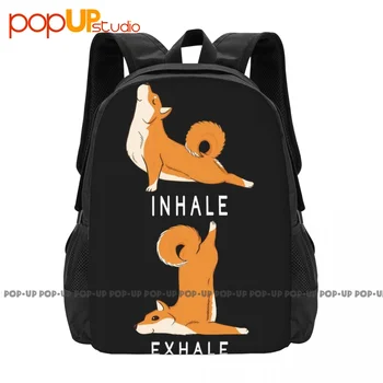 Вдох Выдох Рюкзак для йоги Шиба Ину Большой емкости Школьная сумка для покупок Большой емкости