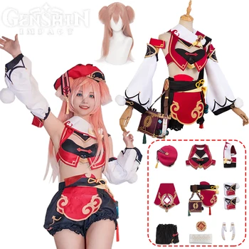 Костюмы для косплея Genshin Impact Yanfei, костюм на Хэллоуин, Мудрая Невинность, милые наряды для косплея Янь Фэй, женщины и девочки