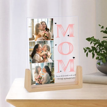 Персонализированная подарочная рамка для фотографий на День матери, декор для рабочего стола в домашней спальне, Акриловая фотопластинка на память, креативные подарки для мамы