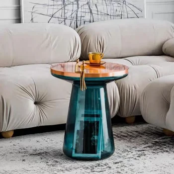Чайные столики в скандинавском стиле, Стеклянный журнальный столик, приставные столики для гостиной, Красочный диван, приставной столик, Роскошные столы для отдыха, Креативная мебель