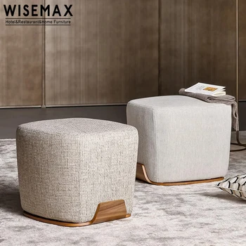 МЕБЕЛЬ WISEMAX Для гостиной Итальянский минимализм, коврик из массива дерева, Тканевая обивка, Пуфик, Современная мебель для спальни, Прикроватный табурет