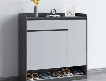 Регулируемый ламинированный шкаф для обуви, прихожая, домашнее хранилище, современная минималистичная гостиная, прихожая